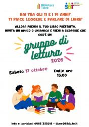 RIPARTE IL GRUPPO DI LETTURA RAGAZZI!