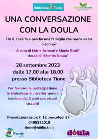 Una conversazione con la Doula - con Maria Armani e Monia Scalfi Biblioteca Tione di Trento