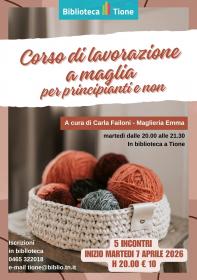 Corso di lavorazione a maglia Biblioteca Tione di Trento