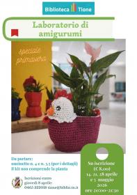 Laboratorio Amigurumi speciale primavera Biblioteca Tione di Trento