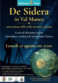 De Sidera in Val manez Biblioteca Tione di Trento