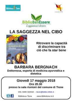 Bibliobenessere - La saggezza nel cibo con Barbara Bergnach