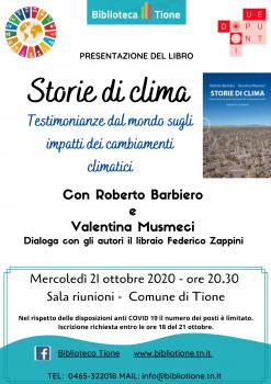 Storie di clima incontro con Roberto Barbiero e Valentina Musmeci