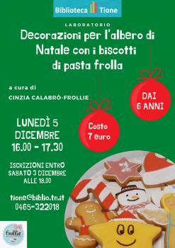 Decorazione per l'albero di Natale con i biscotti di pasta frolla - laboratorio 