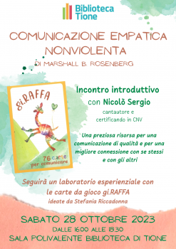 Comunicazione empatica non violenta con Nicolò Sergio e Stefania Riccadonna Comunicazione empatica non violenta con Nicolò Sergio e Stefania Riccadonna