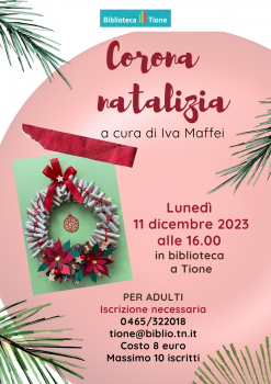 Laboratorio di corona natalizia con la maestra Iva Maffei